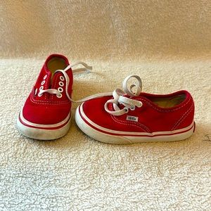 Vans color red shoe size 7 toddler